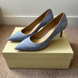 Esatto 70mm heels by M. Gemi. Periwinkle suede, size EU 37. With box & dust bag.